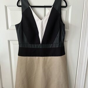 Ann Taylor Black and Tan Colorblock Dress